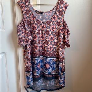 Cold shoulder, short sleeve, blouse